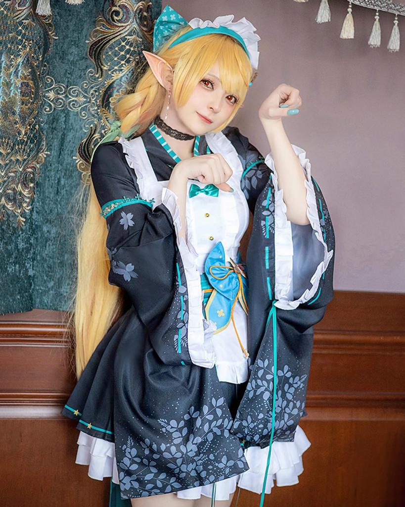 [Milky Time] Nijisanji Pomu Rainpuff Cosplay Halloween Maid Outfit Pomu Rainpuff