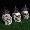 Skull Planter Decorative Resin Craft Outdoor Creative Balcony Decoration Skeleton Flower Pot for Garden Yard Artistic Home Decor