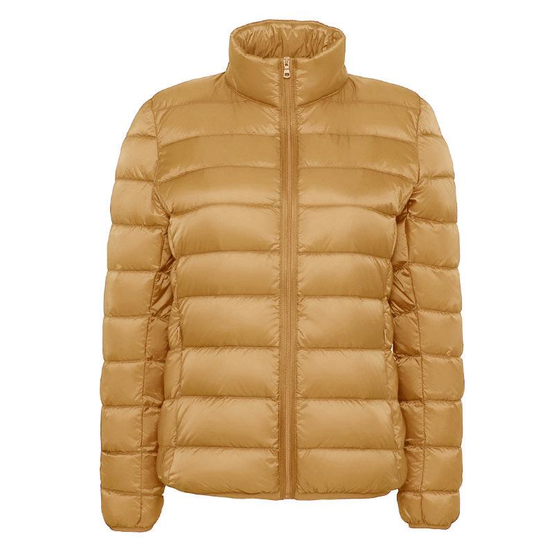 Down jacket women's new winter coat women's down jacket light and short women's stand-up collar large size thin