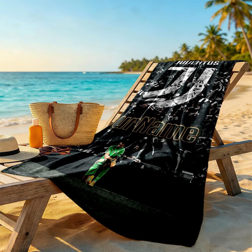 Juventus Customize Text Beach Towel Super Soft & Absorbent For Beach Bathroom Outdoor Swimming Pool Camping Picnic Yoga Diving Vacation Accessories