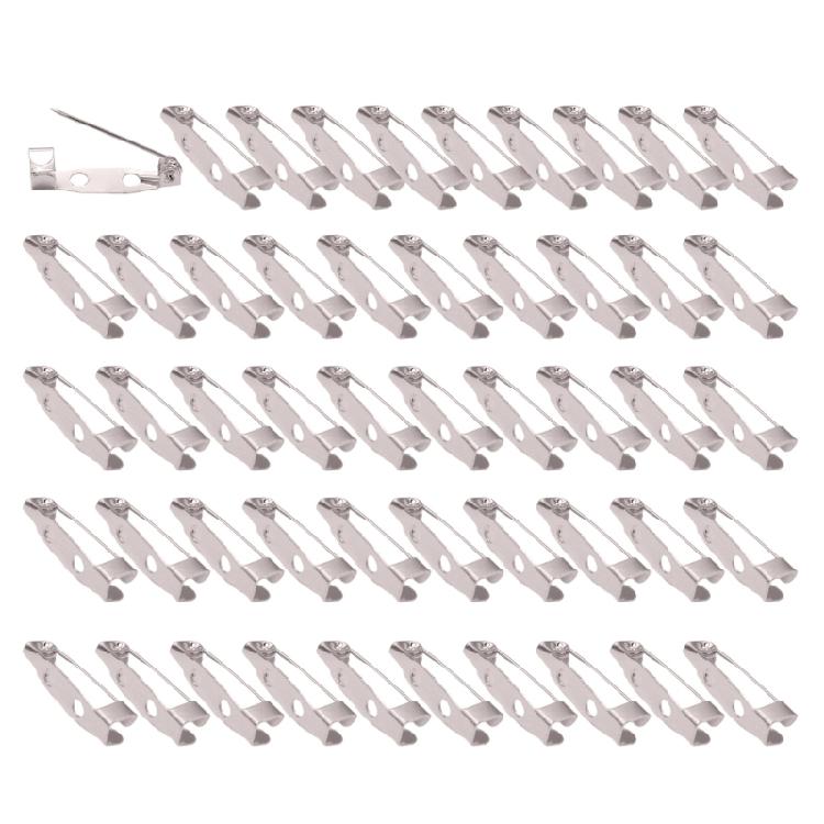 50Pieces Safety Bar Pins Secure Back Clasp with Easy Sewing Holes For Craft Project Sewing And Creative Accessories Kits