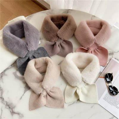 Fur Scarf Collar Cross-hair Korean Collar Super Cute Girl Imitation Hare Female Winter  Version