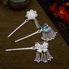 Ethnic Wind Imitation Miao Silver Colorful Drip Oil Peacock Hairpin Retro Tourist Attractions Butterfly Flowers Step Shaker Hairpin Female