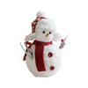 Plush Christmas Snowman Doll Desktop Decoration With Red Scarf, Cute Doll For Window Display Atmosphere Decoration