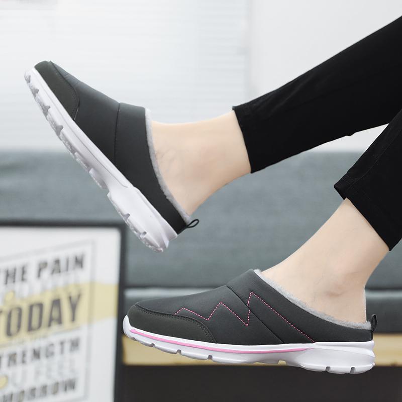 Slippers Winter Warm Plush Home Indoor Couple Slippers WaterProof Soft Comfort Winter Women Shoes Men Footwear Large Size 48