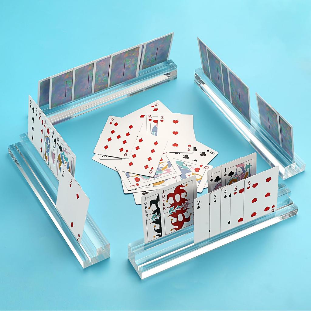 Sumnacon Stair Curse Stand Trading Card Stand Card Game Stand Card Holder Board Game Clear Playing Card Stand Acrylic Card Holder Double Card Slot