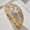 Luxurious and Sparkling Circular Zircon Inlaid Ring, An Anniversary Gift for Wife, Exquisite Jewelry Size 6-10