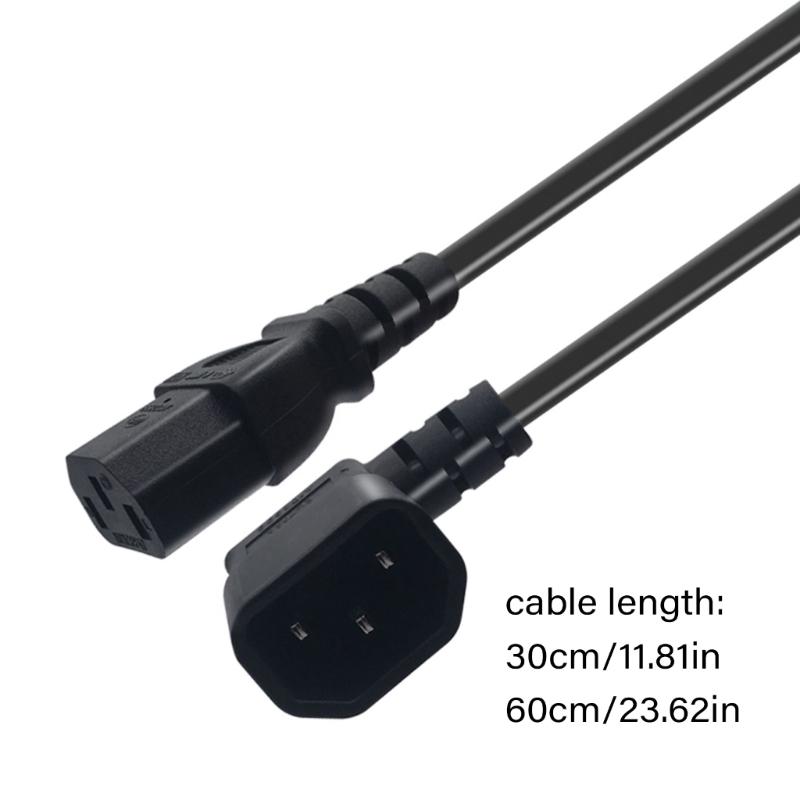 90 Degree C14 Male To C13 Female Power Cable For PC Printer Projector 2500W Heavy Duty