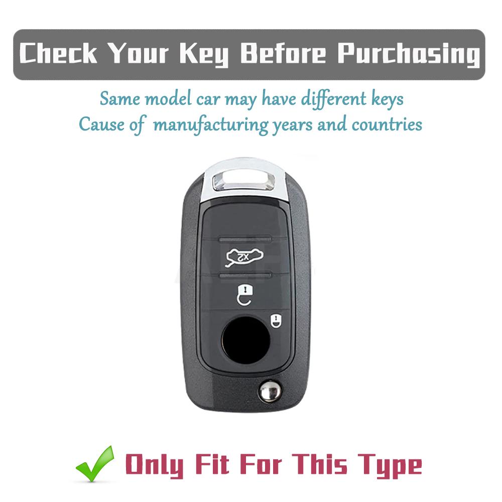 3 Buttons TPU Flip Car Key Case Cover Fob with Keychain for FIAT Tipo Toro Nuovo Freedom 500X Doblo Argo Grazie - Anti-Scratch