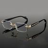 Frameless Anti Blue Light Glasses Rectangular Flat Lens for Women Men Lightweight Comfortable