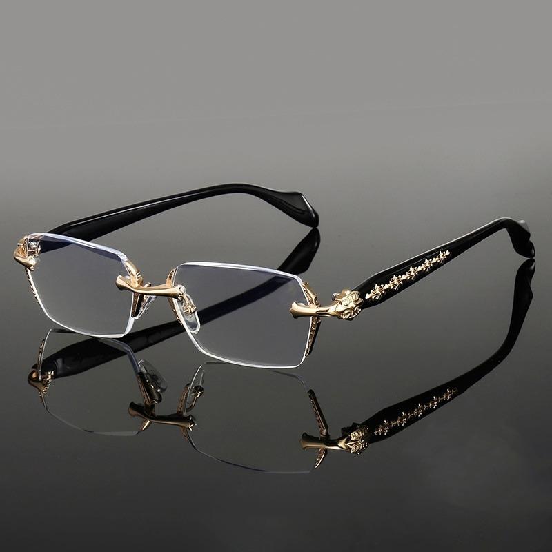 Frameless Anti Blue Light Glasses Rectangular Flat Lens for Women Men Lightweight Comfortable