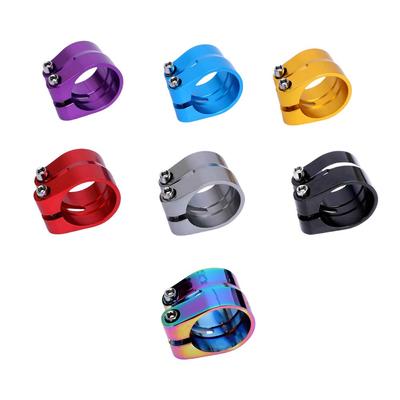 Aluminum Alloy Bicycle Seatpost Clamp Double Layer Seat Tube Lock Up Seat Tube Clamp Fastener Quick Release Bike Seat Tube Clip