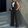 European and American Fashion Suit: Vest Waistcoat & Wide-Leg Pants Set
