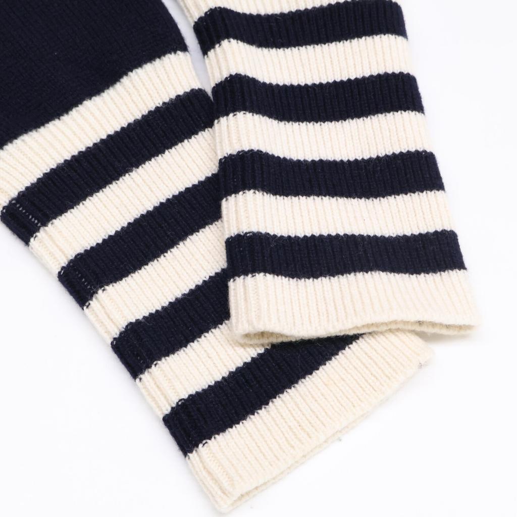 CHANEL [Good condition/Domestic regular] P55370K07271 CC Logos 100% cashmere knit dress 34 NavyUsed