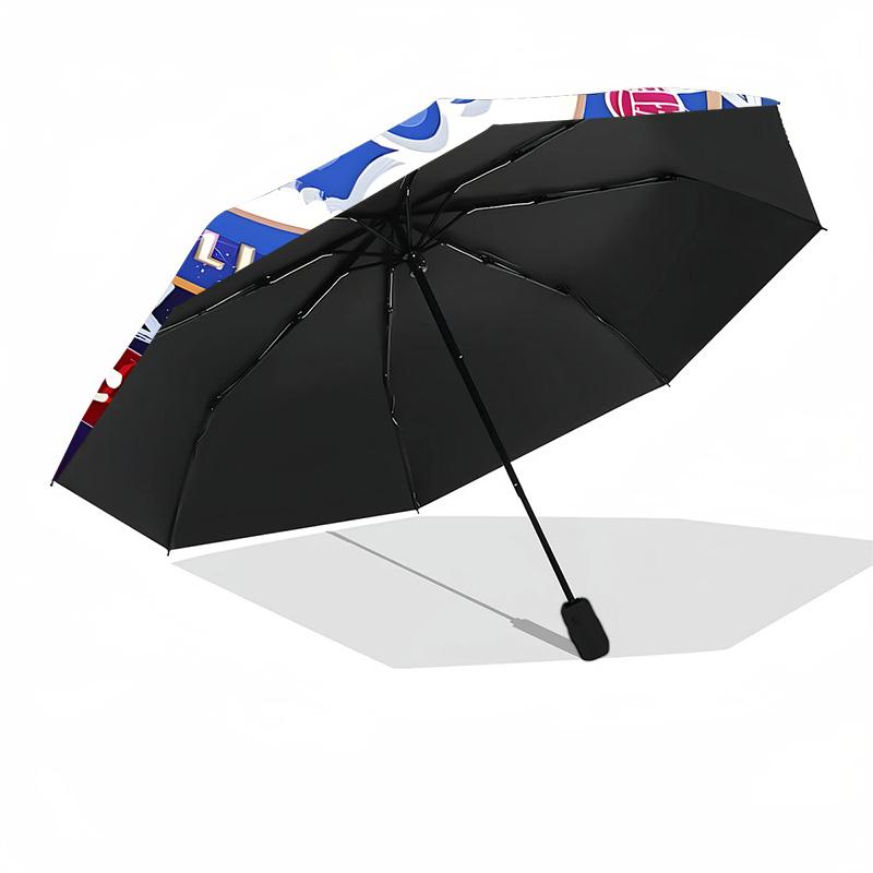 Football Club Emblem lion Umbrella Folding umbrella, automatic umbrella 8-Frame for Travel, camping Use Gift for Halloween Christmas