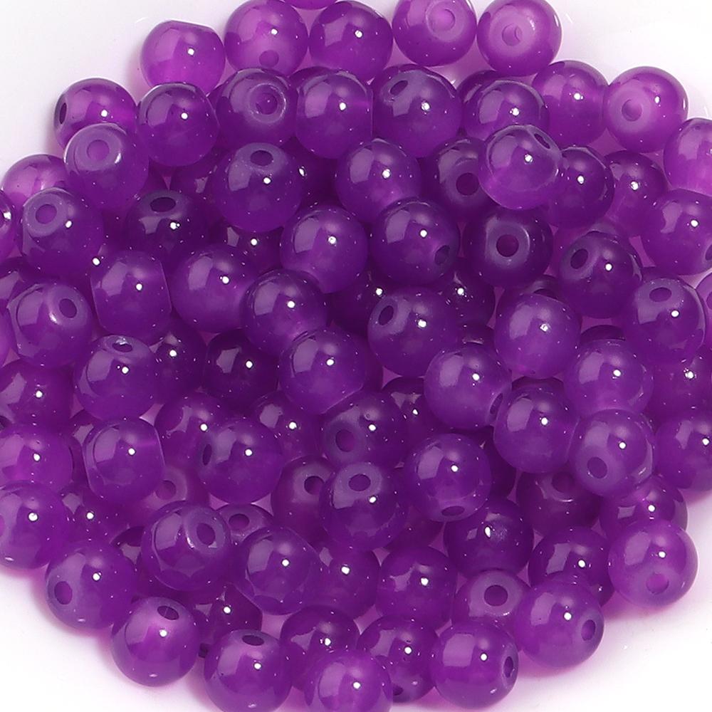 60pcs 8mm Glass Beads Colorful Round Loose Spacer Beads for Jewelry Making DIY Necklace Bracelets Earrings Key Chain Accessories
