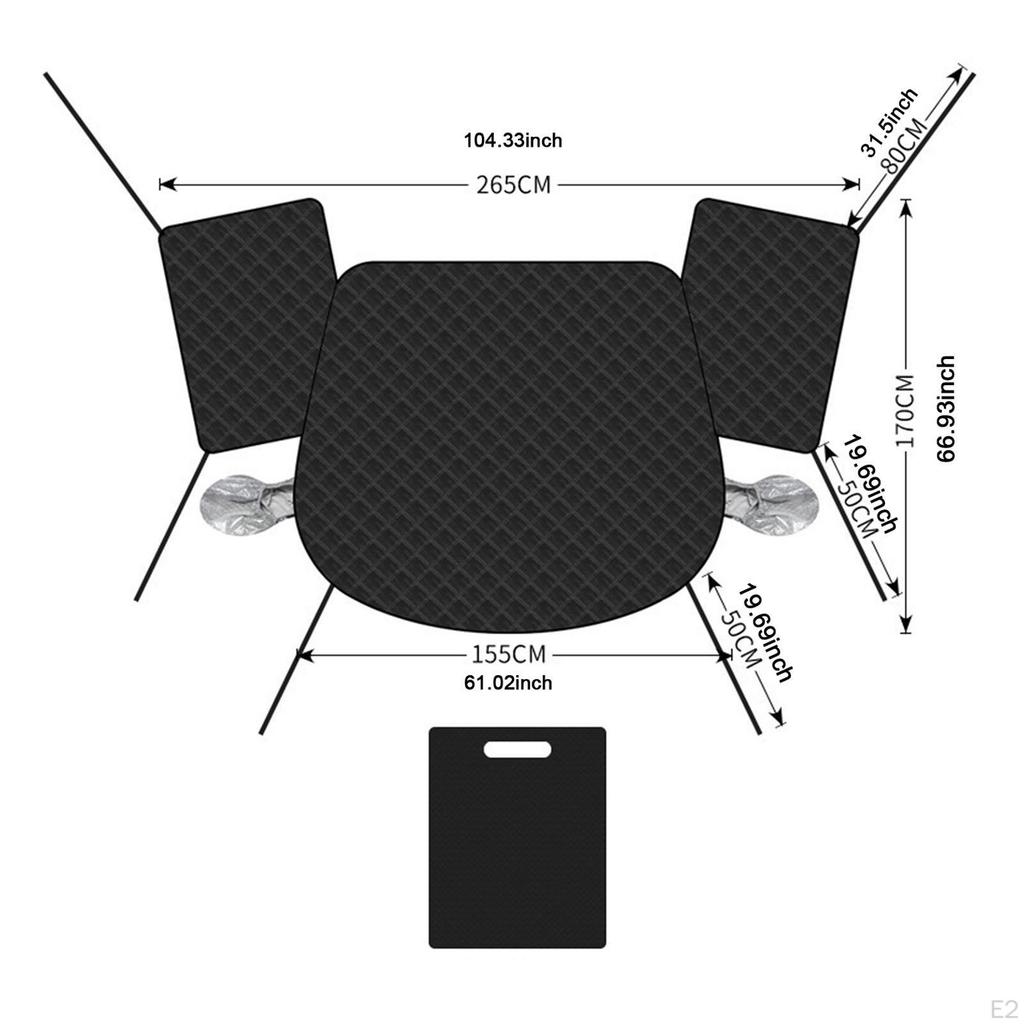 Copertura Parabrezza Auto Protezione Ispessita con Finestrino Laterale e Specchietto per Berlina La Maggior Parte delle Auto
