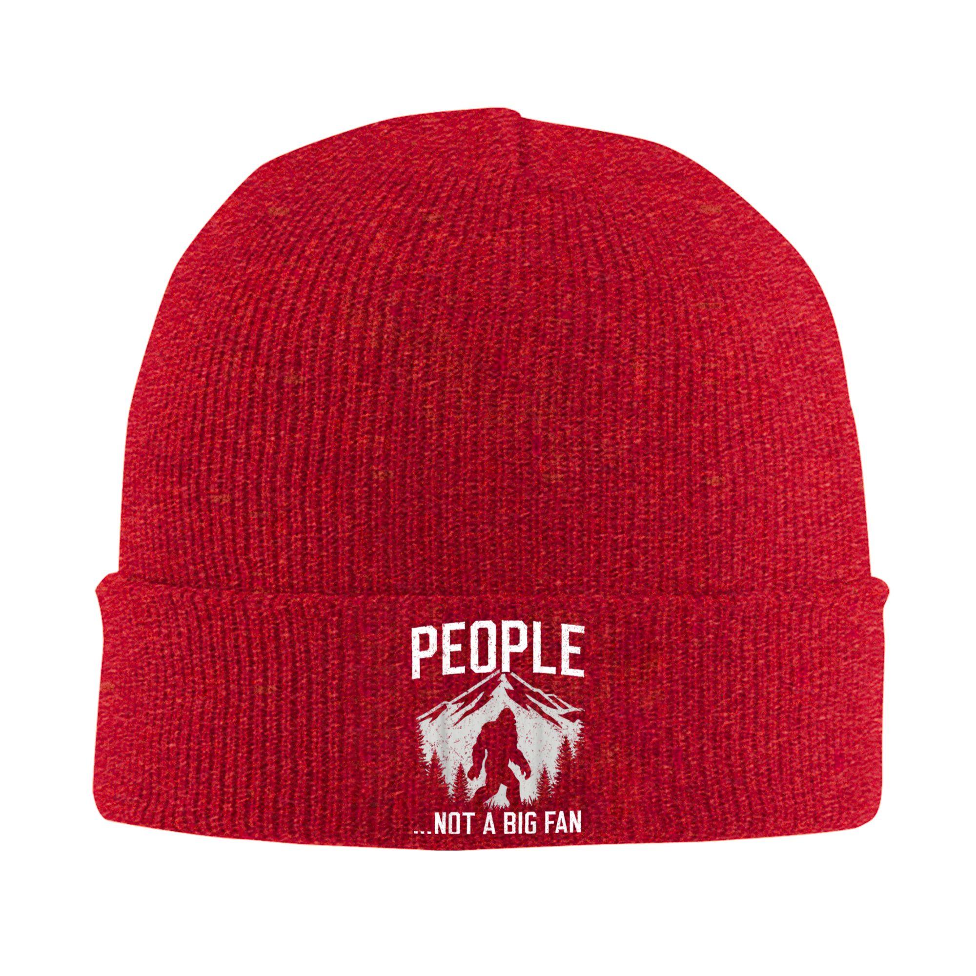 Men Women Funny Introvert Bigfoot People Not A Big Fan Dad Joke Mens Beanie Hats Hip Hop Knitted Hat Autumn Winter Kpop Caps One Size