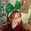 Non-slip Bowknot Hair Hoop Plush Christmas Headband Elegant Christmas Hairband  Girls