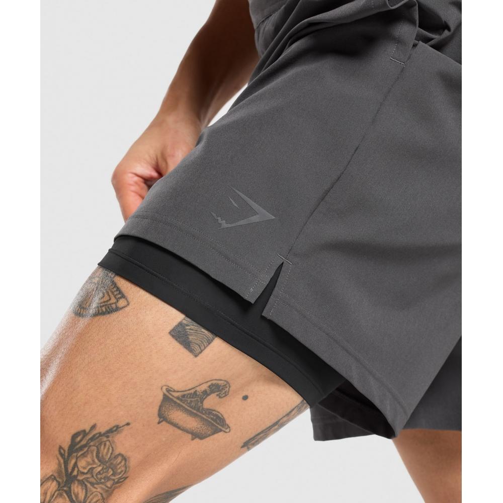 Gymshark Land To Water 6 Shorts Asphalt Grey A5a6i Gcbz
