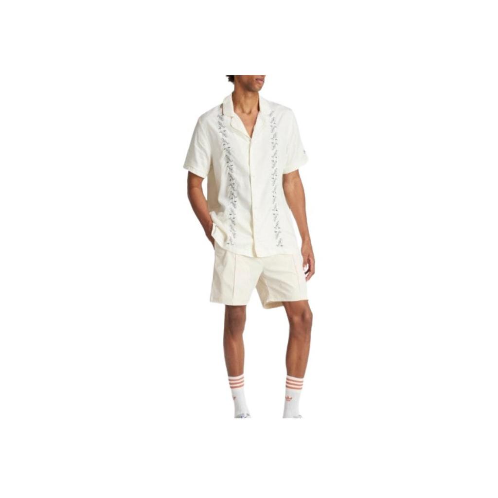 Adidas Originals Solid Color Button Blend Twill Casual Shorts Men Shorts White IU0211