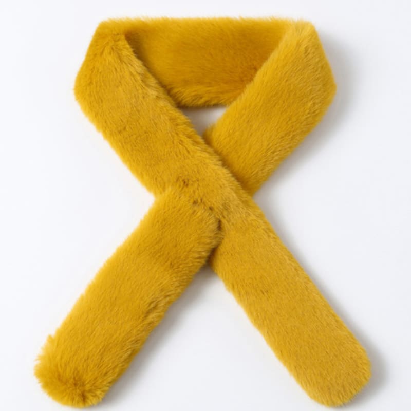 LALA Fur Scarf Petite Yellow