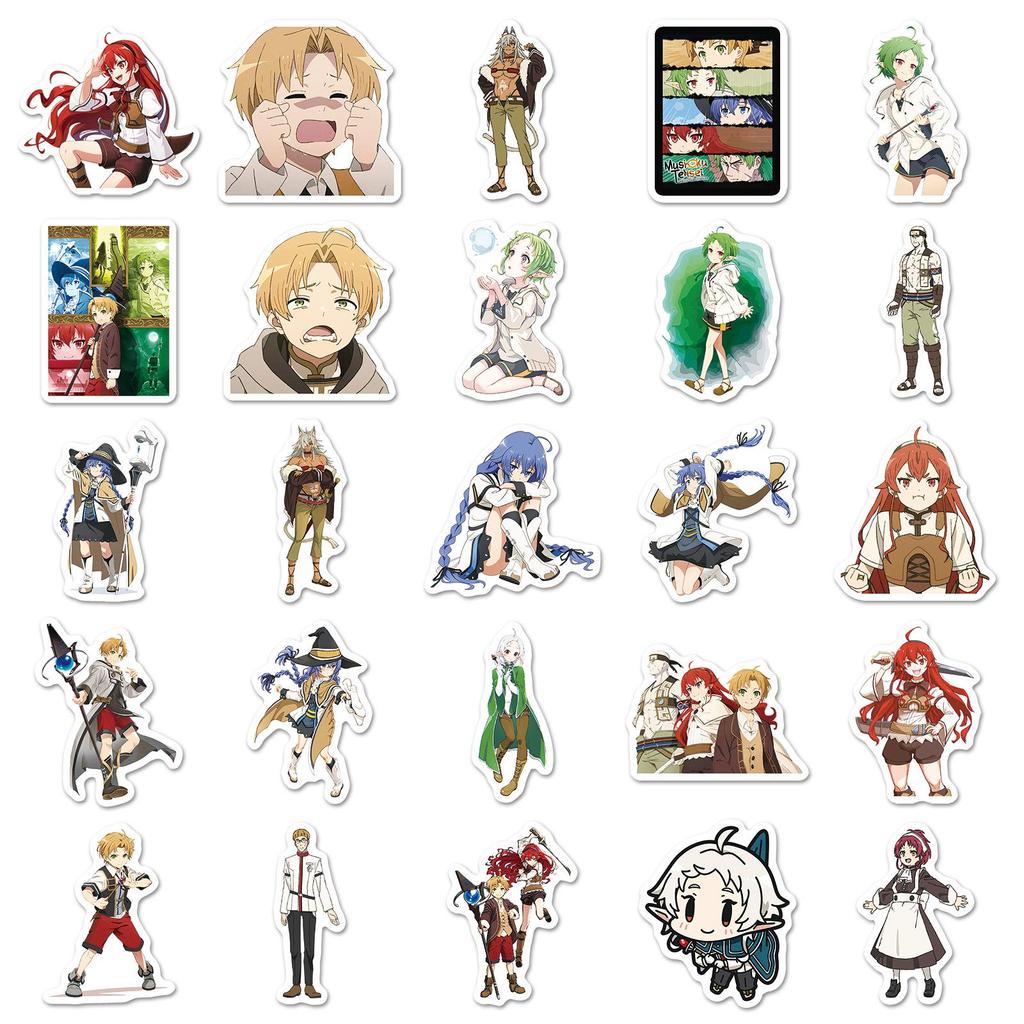 Mushoku Tensei Graffiti Stickers - 50 Waterproof Anime Decorations for Phone Cases & Suitcases