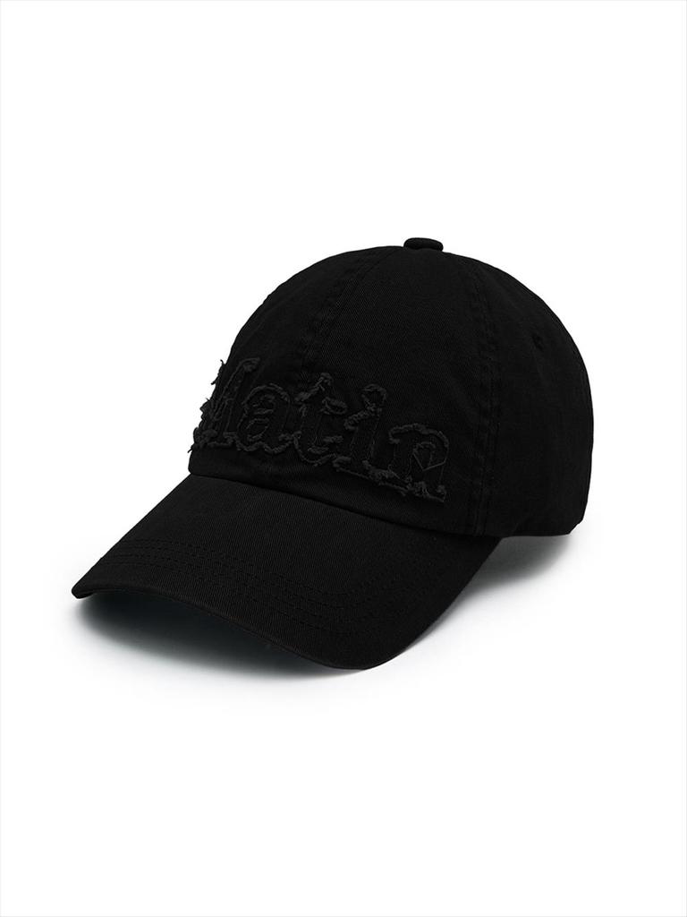 [Matinkim] Rough Cut Applique Ball Cap In Black