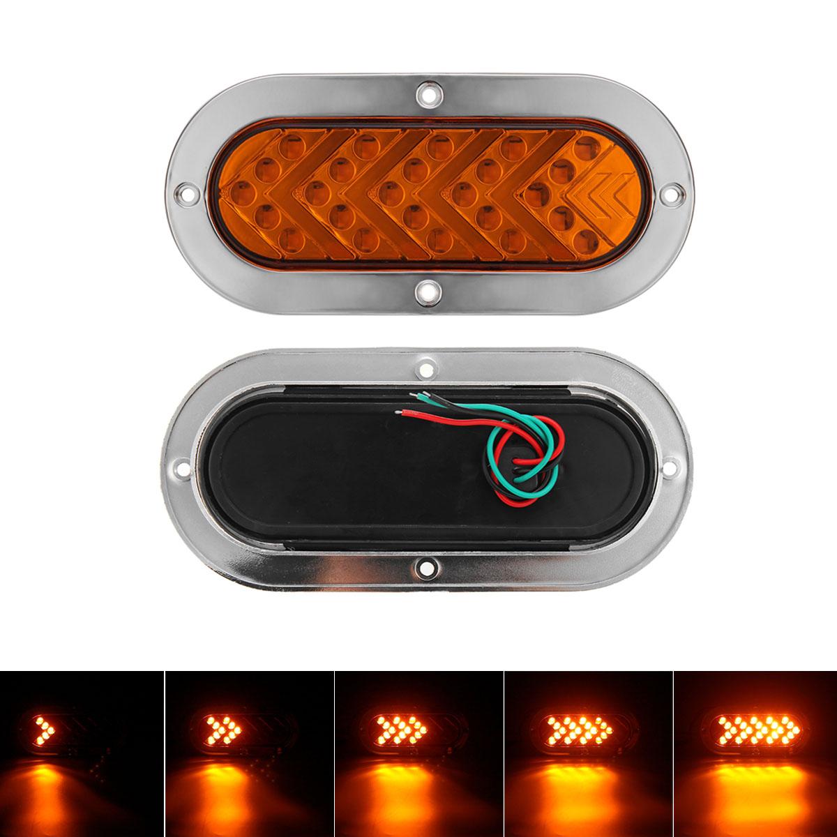 

2 шт. 12 В-24 В 25 светодиодов боковой габаритный фонарь овальный плавный светодиодный сигнальный задний фонарь мигалка для грузовика фургона прицепа автофургона 2pcs жёлтый