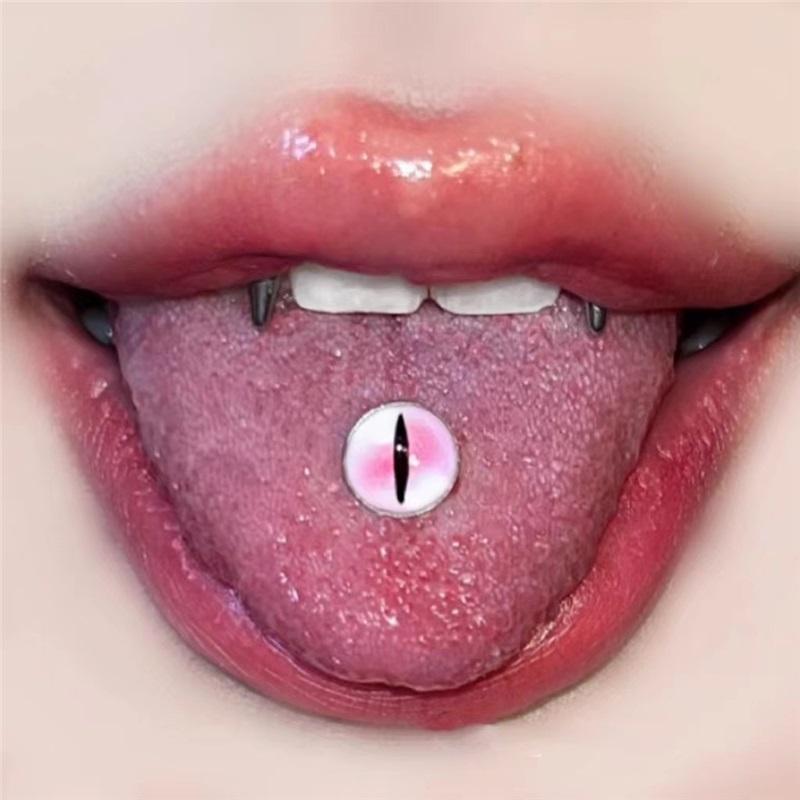 Ins Sweet Cool Cute Tongue Stud Glue Gradual Change Magic Eye Tongue Rings Helix Piercing for Hot Girl Piercing Jewelry
