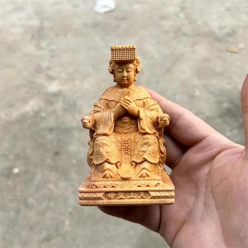 Kaya selvi ağacı oymalı jeton, Mazu heykeli, araba süsü, ev ibadeti, deniz tanrısı, göksel Bakire heykeli, Buda heykeli