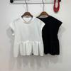 C S In The Room Dama pleaTS Peplum Cap Sleeve T ShirT 2 ColorS
