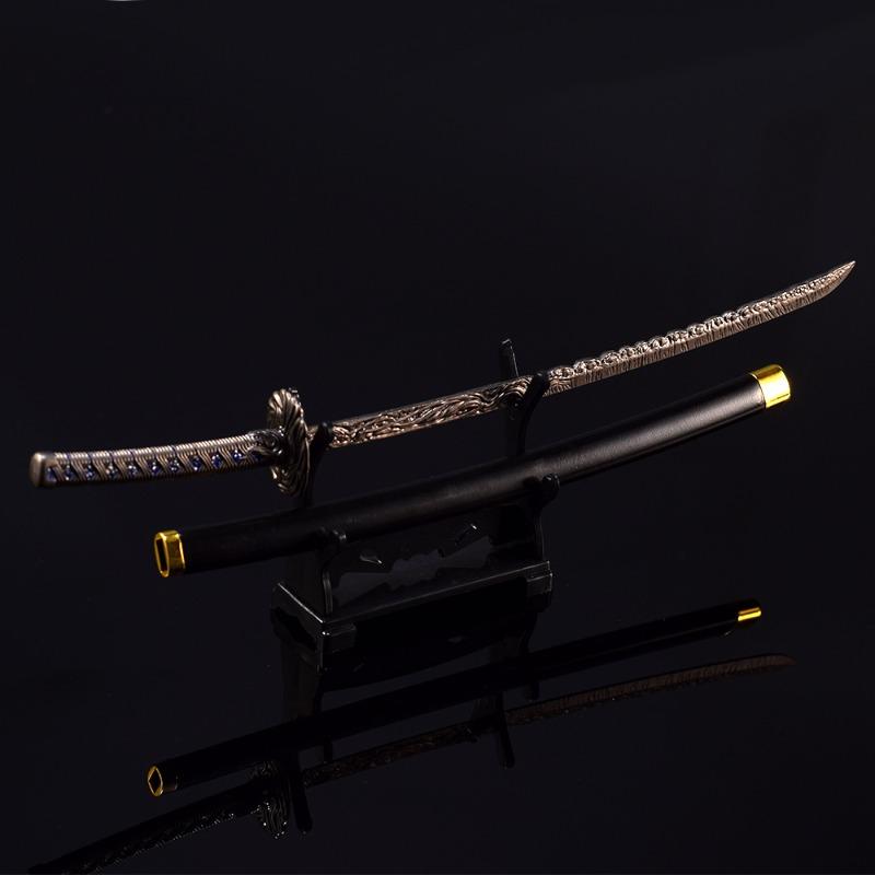 26cm Shadow of The Stars Sword Japanese Game Key Ring Weapon Miniature Katana Accessorie Key Ring Ornaments Presents Crafts Collector