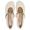 Zara Leather Mary Jane Flat Shoes With Metal Detail White Womens 1252051038