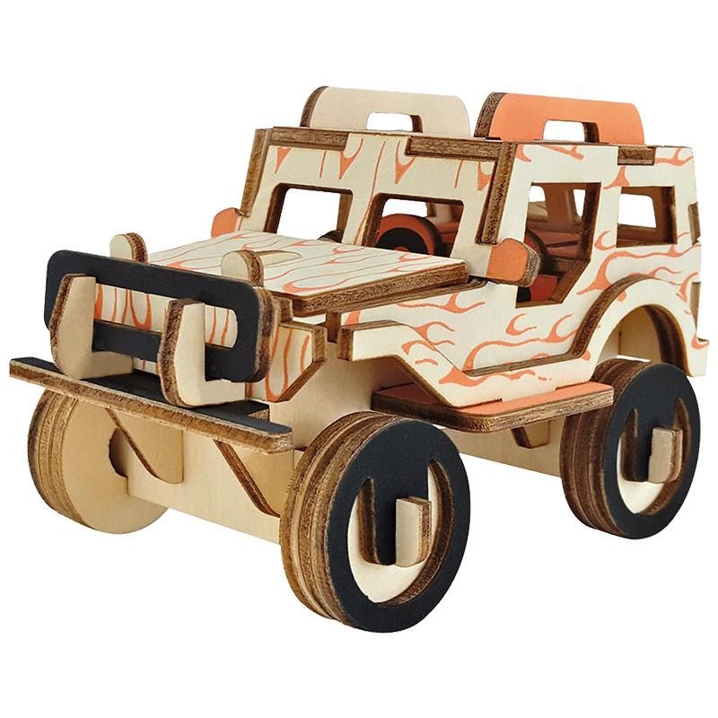 Wooden 3D Puzzle Car - Educational Handmade Toy for Kids