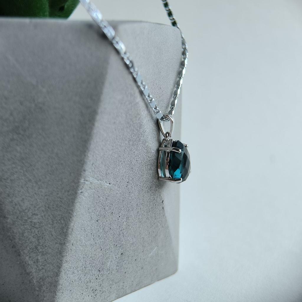 Серебряная подвеска с топазом Лондон Блю 3.363ct (2151067)