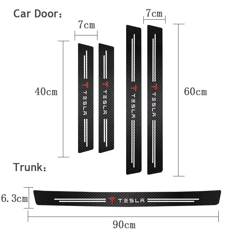 1/4/5 Stück Kohlefaser Auto Türschwellenschutz Aufkleber Auto Zubehör Für Tesla Model Cybertruck Juguete Roadster Coil Bonina
