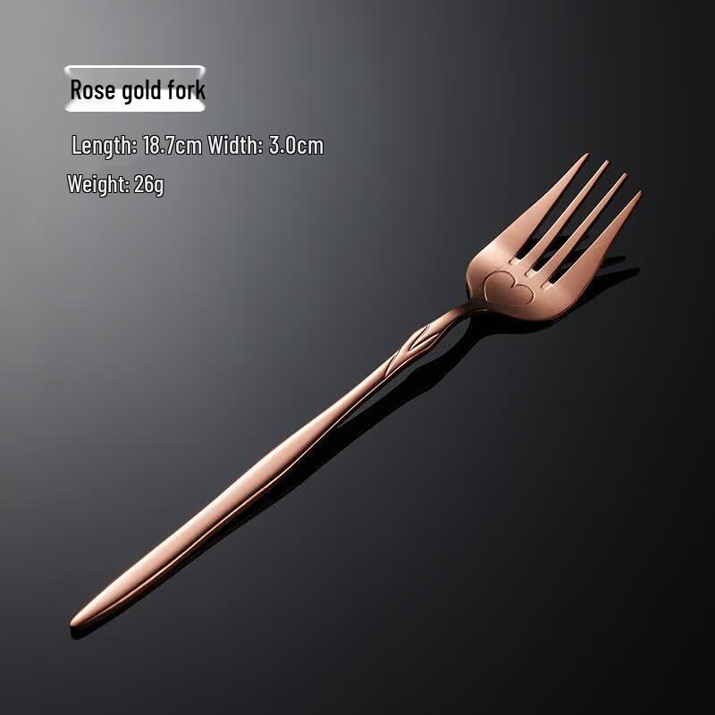 Qianxing Stainless Steel Rose Gold Dessert Forks Set