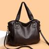 Colori Solidi PU Cerniera Retro Elegante Borsa a Spalla da Donna Alta Qualità Moda Pendolare Versatile Grande Capacità Borse Tote