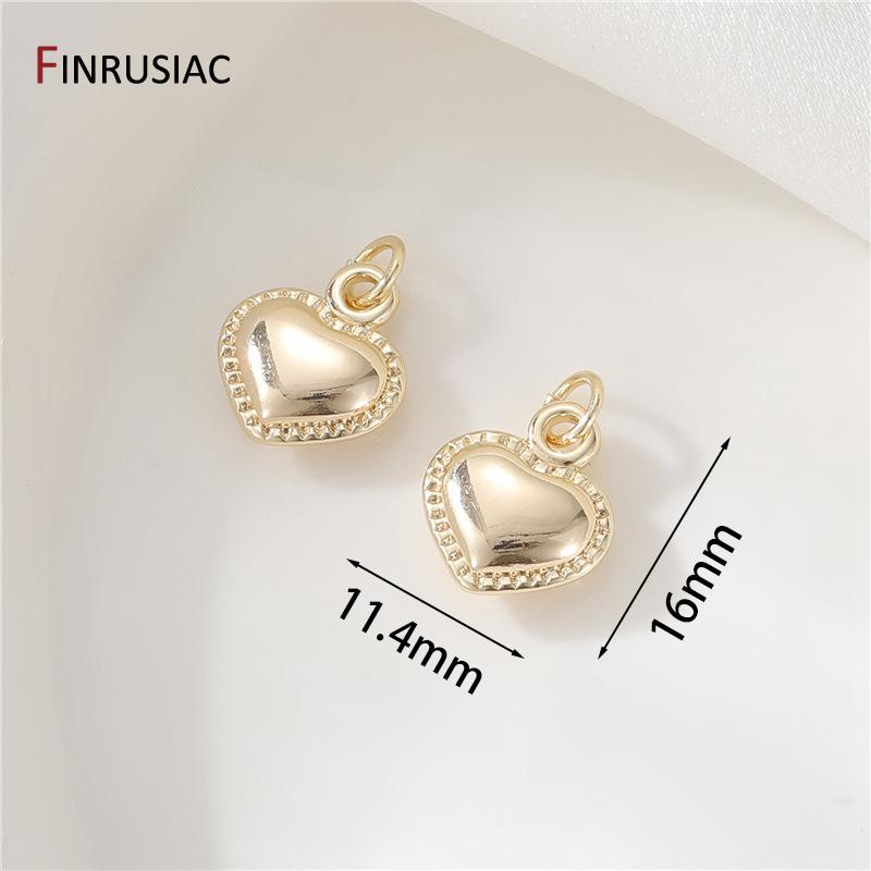 14K Gold Plated Brass Inlaid Zircon Honeycomb Pendant Heart Sun Charms For DIY Handmade Necklace Jewelry Making Accessories