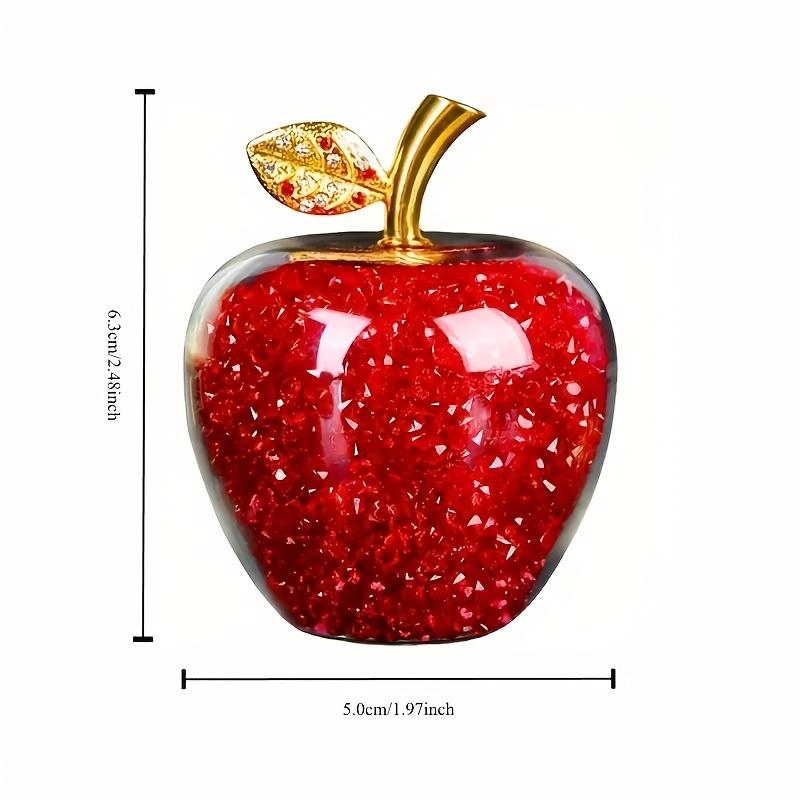 Crystal Apple Decorations,  Art and Crafts, Suitable for Bookshelves, Family Living Room, Office Cafe Decorations, Room Desktop Display Decorations