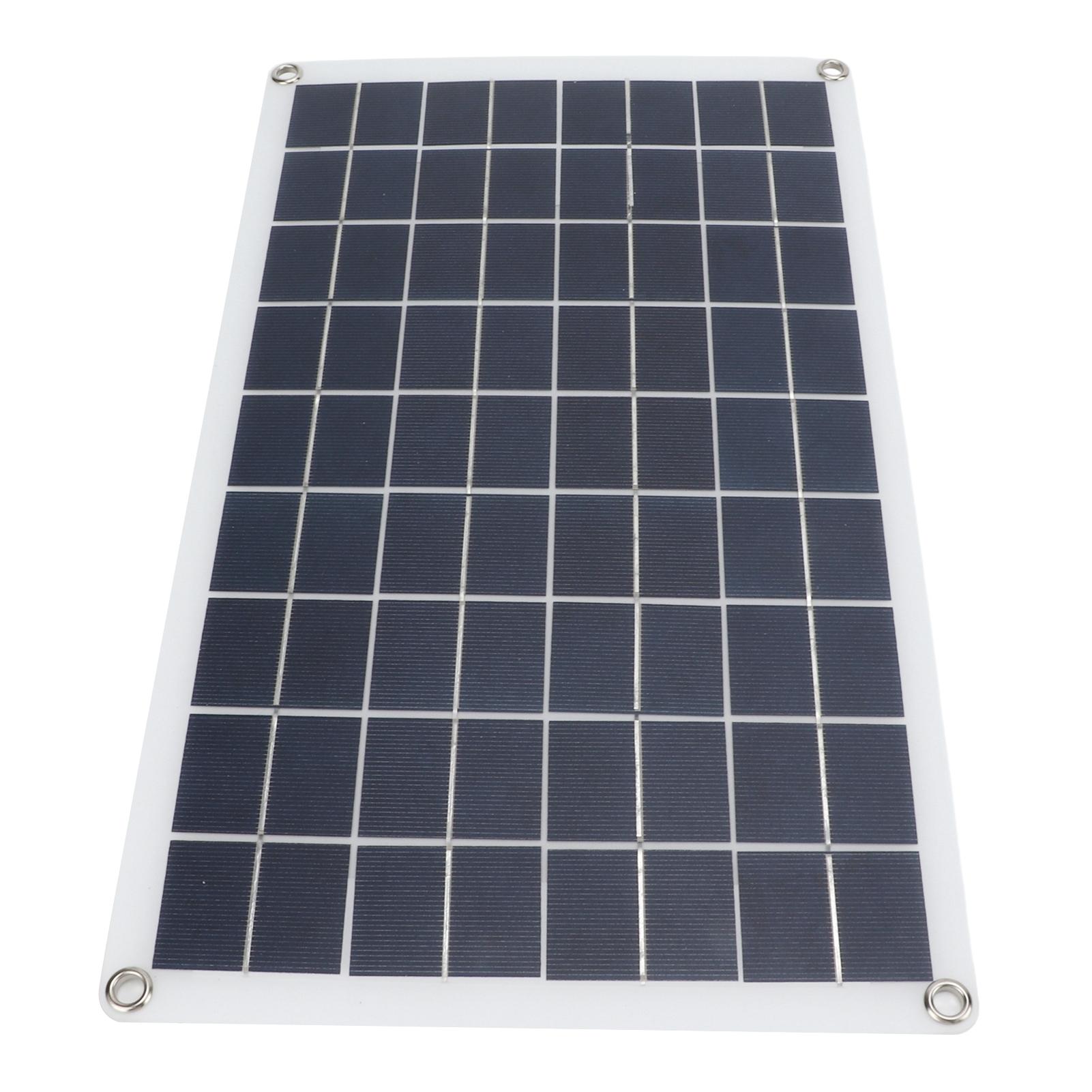 Solar Panel Charger 16W 18V Polycrystalline Silicon USB DC Dual Output Semi Flexible Solar Panel for Travel Phone Car