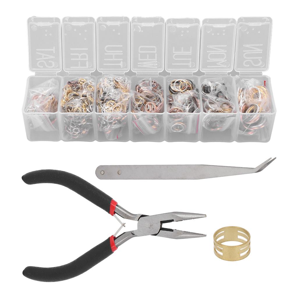 DIY Jewelry Finding Kits Single Ring Opening and Closing Ring Set Jewelry Material Package Mixed Color