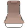 VidaXL Lot de 2 Chaises Longues Pliables, Bain de Soleil, Transat de Terrasse, Siège de Jardin Patio Extérieur, Marron 360184