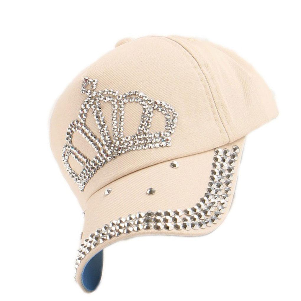 Children Adjustable Rhinestones Studded Peaked Cap Hat Kid Baseball Cap
