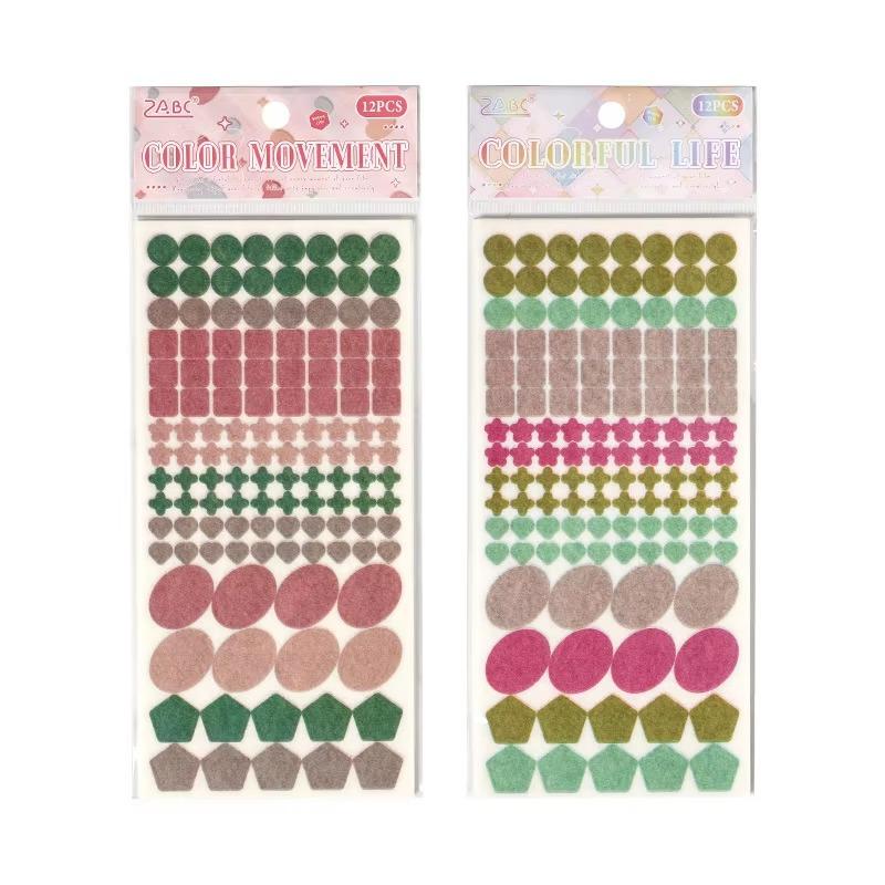 12 Sheet Set Colorful Dot Stickers Translucent Marker Labels for DIY Scrapbook Journal Decor Student Supplies Graffiti Stickers