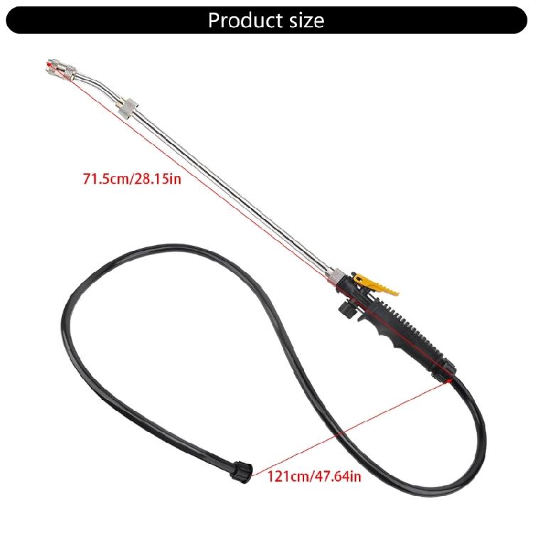 Stainless Steel Tube Extended Sprayed Wand Set Rotating Nozzle For Multifunctional Watering Rubber Grip Triggers Control