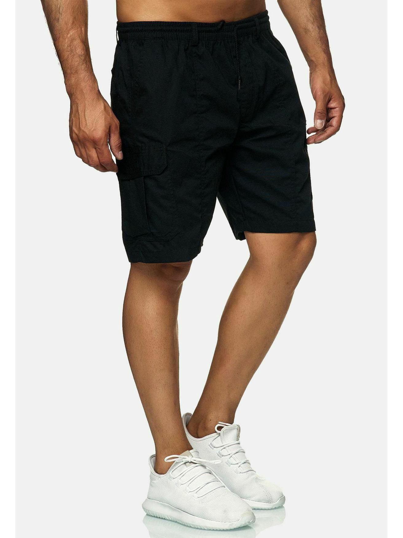 

Мужские рабочие шорты с несколькими карманами: Свободные повседневные брюки для активного отдыха на открытом воздухе M чёрный