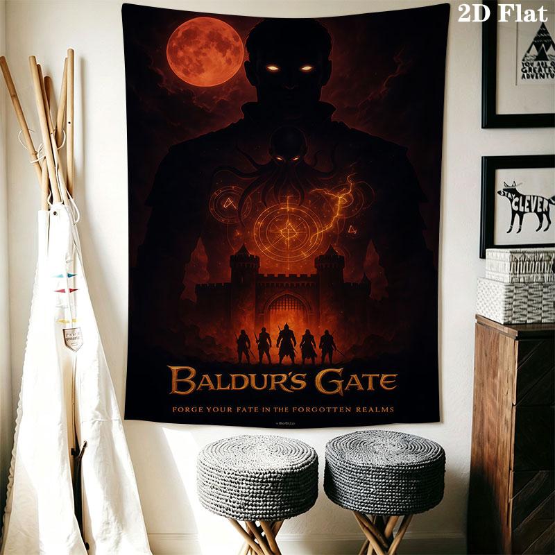 Baldur's Gate Wall Hanging Printed Fabric Blanket Decorative Tapestries for Bedroom Living Room Home Decor
