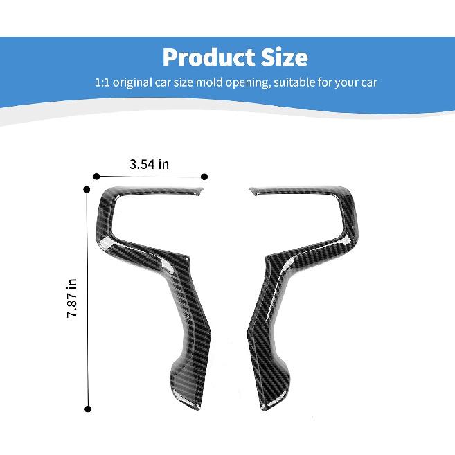 RT-TCZ for Silverado Steering Wheel Trim Carbon Fiber Interior Accessories for Chevrolet Chevy Silverado 2019+ Suburban 2020+ Tahoe 2021+ 2pcs